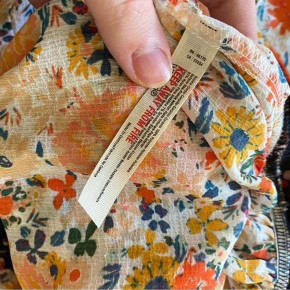 Free People • Say It To Me Floral Orange Ruffle Bodysuit - Picture 16 of 16